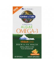 Minami Nutrition Omega - 3 Vegan DHA z mořské řasy - s příchutí pomeranče -60 tobolek